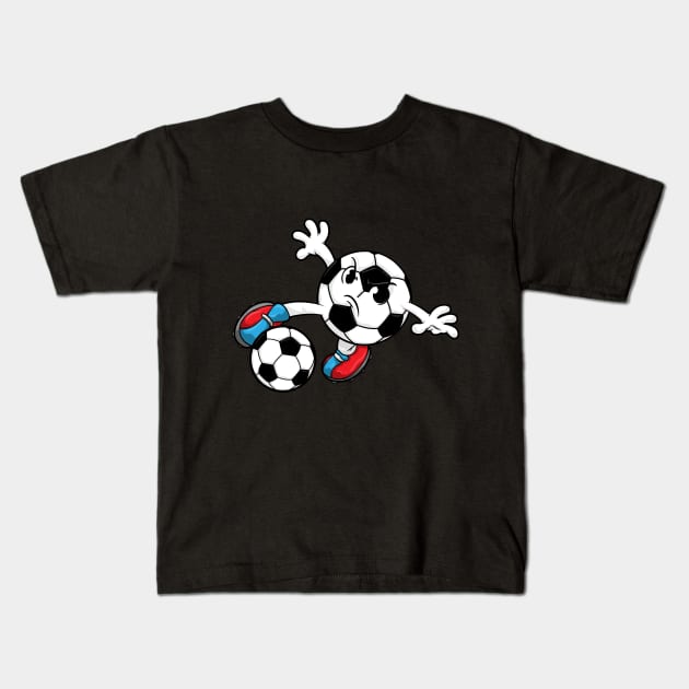 Soccer player with Soccer shoes and Soccer ball Kids T-Shirt by Markus Schnabel